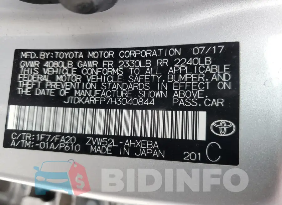 JTDKARFP7H3040844 Photo# 12