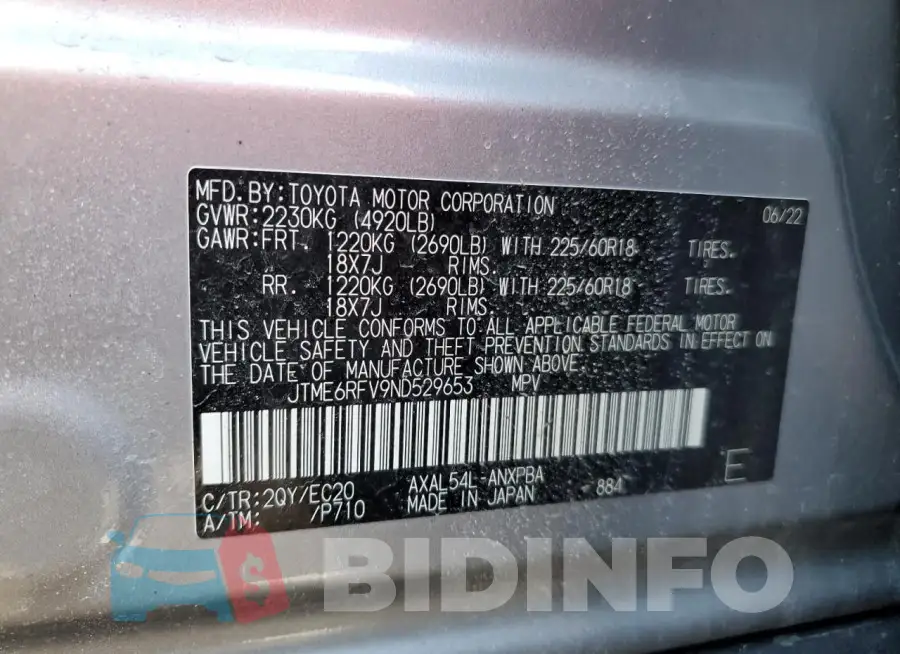 JTME6RFV9ND529653 Photo# 12