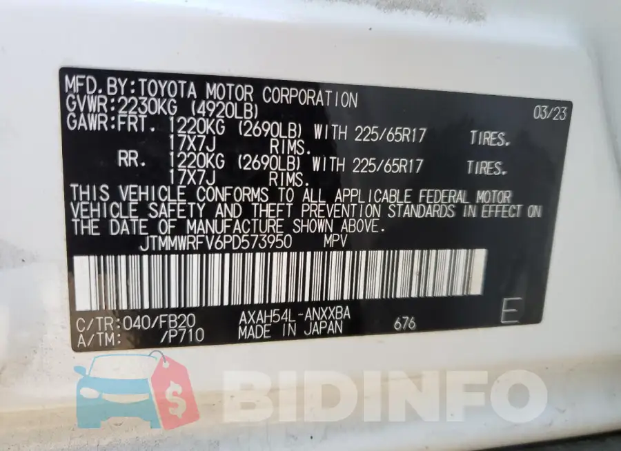 JTMMWRFV6PD573950 Photo# 13