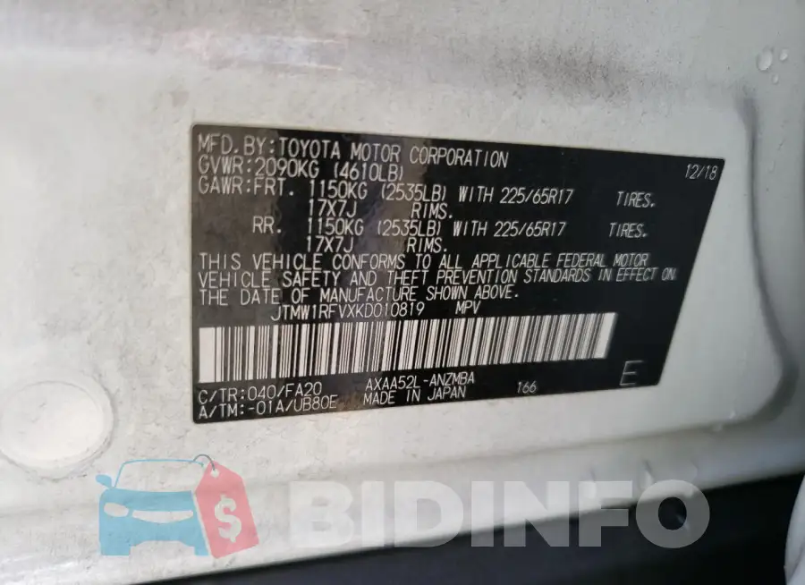 JTMW1RFVXKD010819 Photo# 14