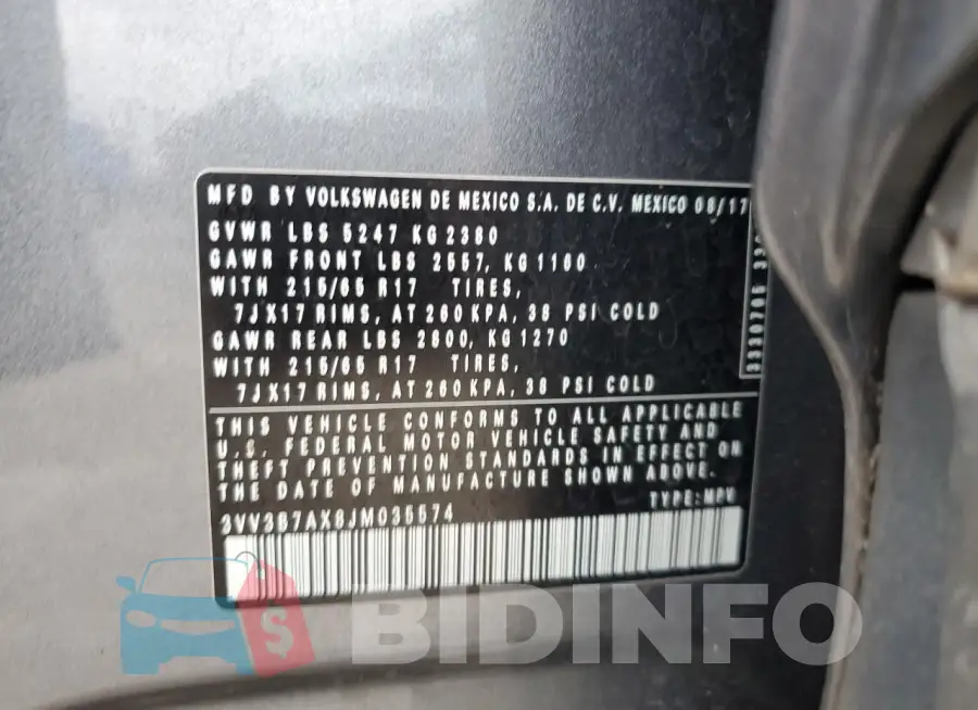 3VV3B7AX8JM035574 Photo# 12