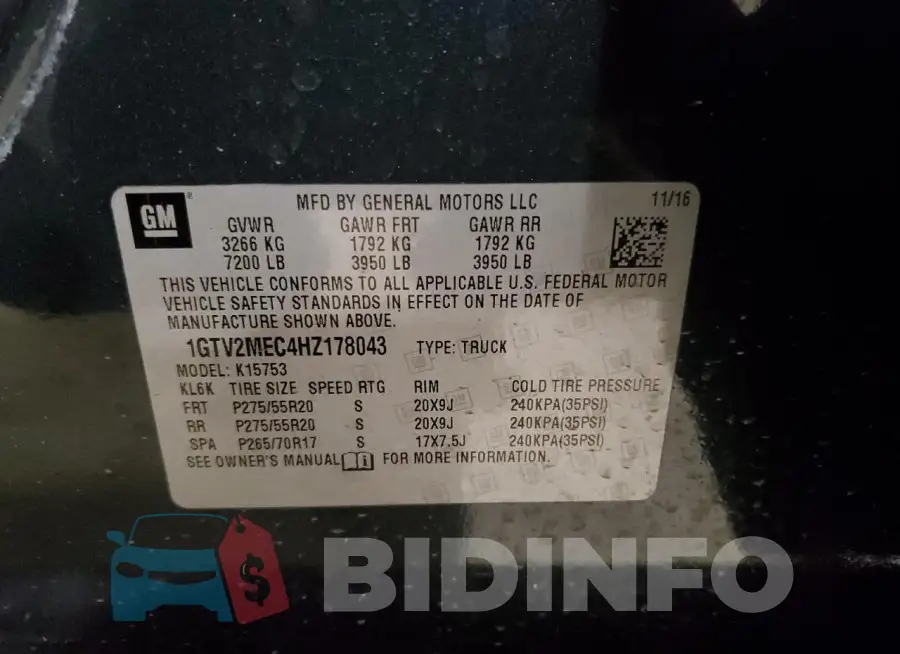 1GTV2MEC4HZ178043 Photo# 12