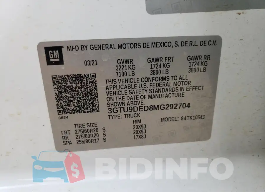 3GTU9DED8MG292704 Photo# 12