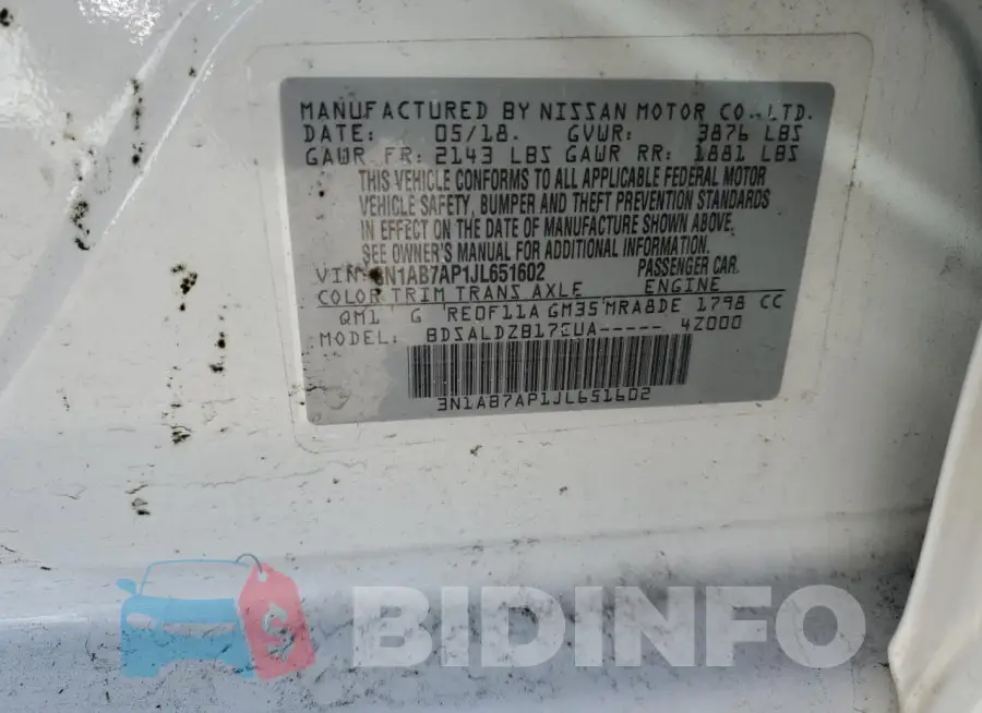 3N1AB7AP1JL651602 Photo# 13