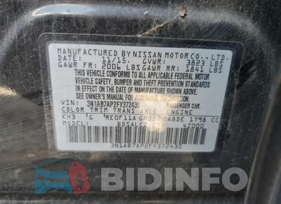 3N1AB7AP2FY372430 Photo# 13