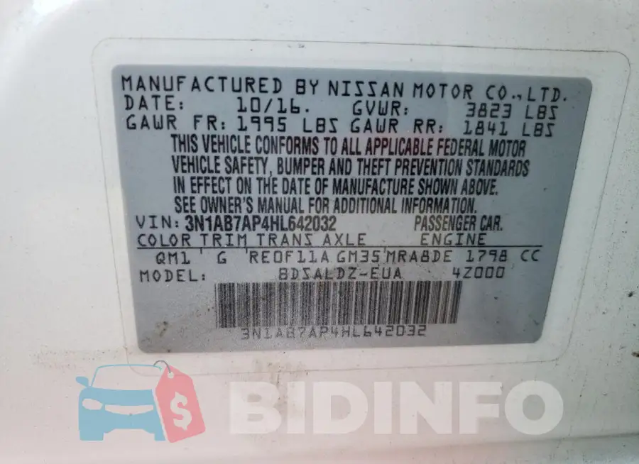 3N1AB7AP4HL642032 Photo# 13