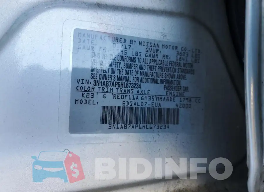 3N1AB7AP6HL673234 Photo# 12