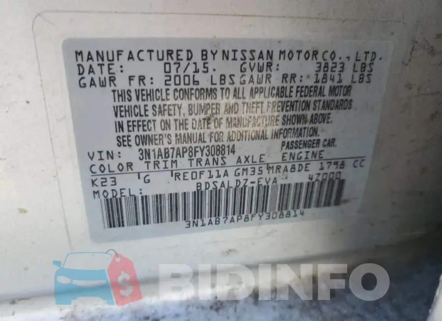 3N1AB7AP8FY308814 Photo# 12