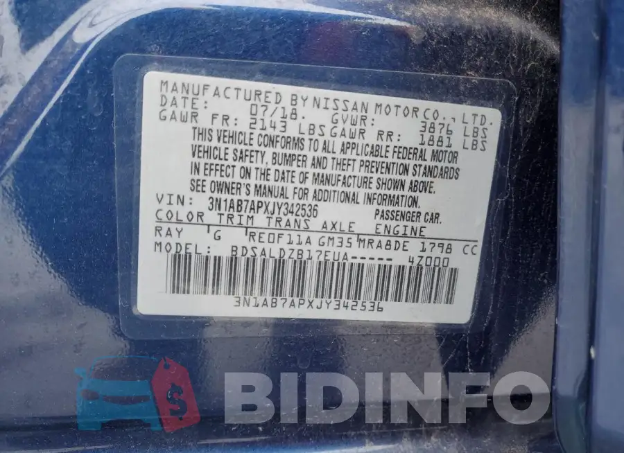 3N1AB7APXJY342536 Photo# 12