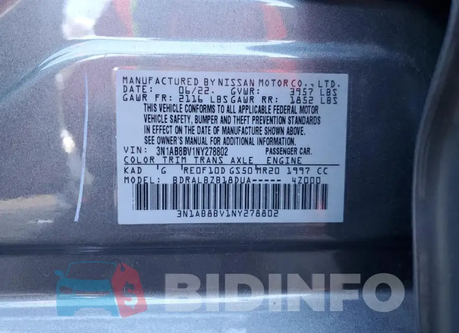 3N1AB8BV1NY278802 Photo# 12