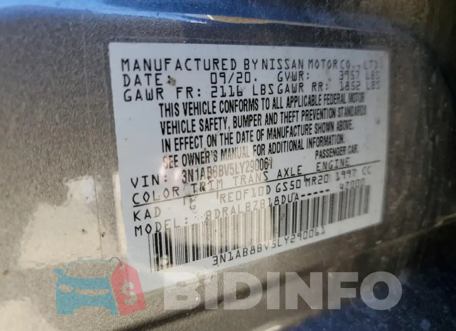 3N1AB8BV5LY290061 Photo# 12