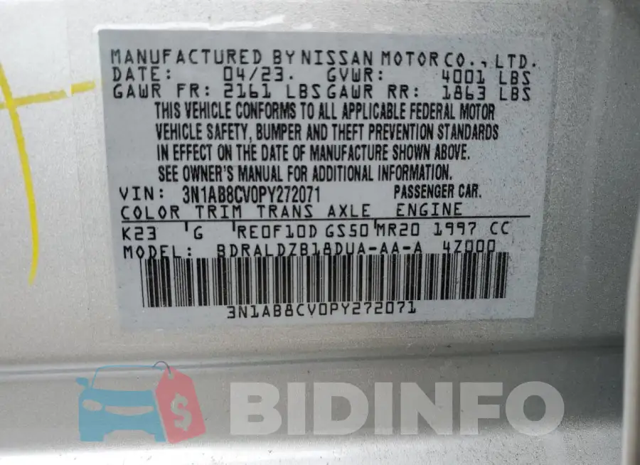 3N1AB8CV0PY272071 Photo# 12