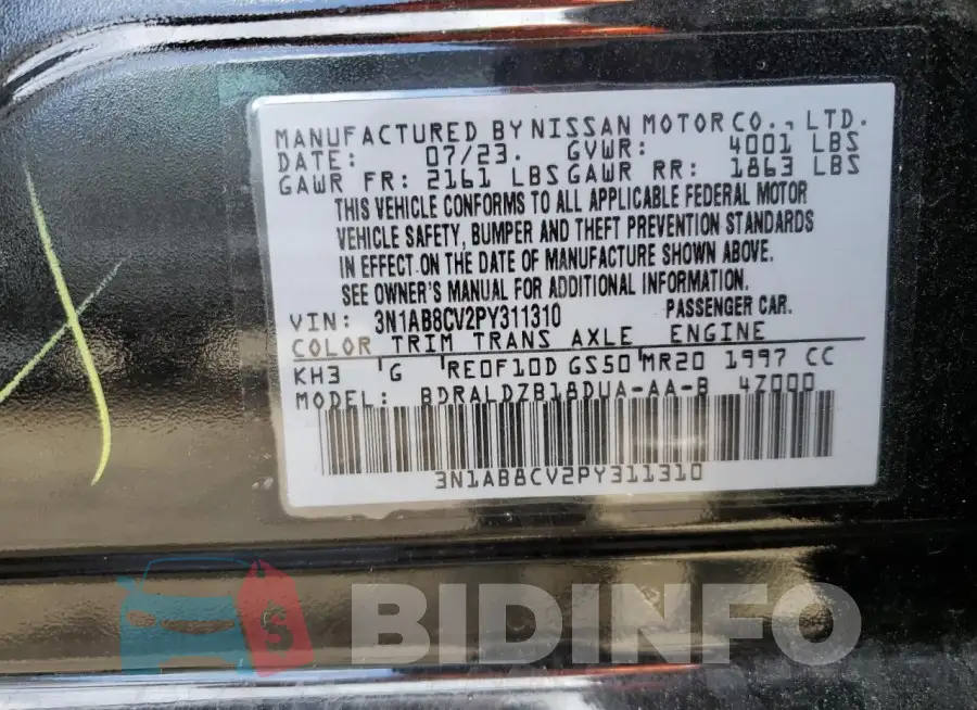 3N1AB8CV2PY311310 Photo# 13