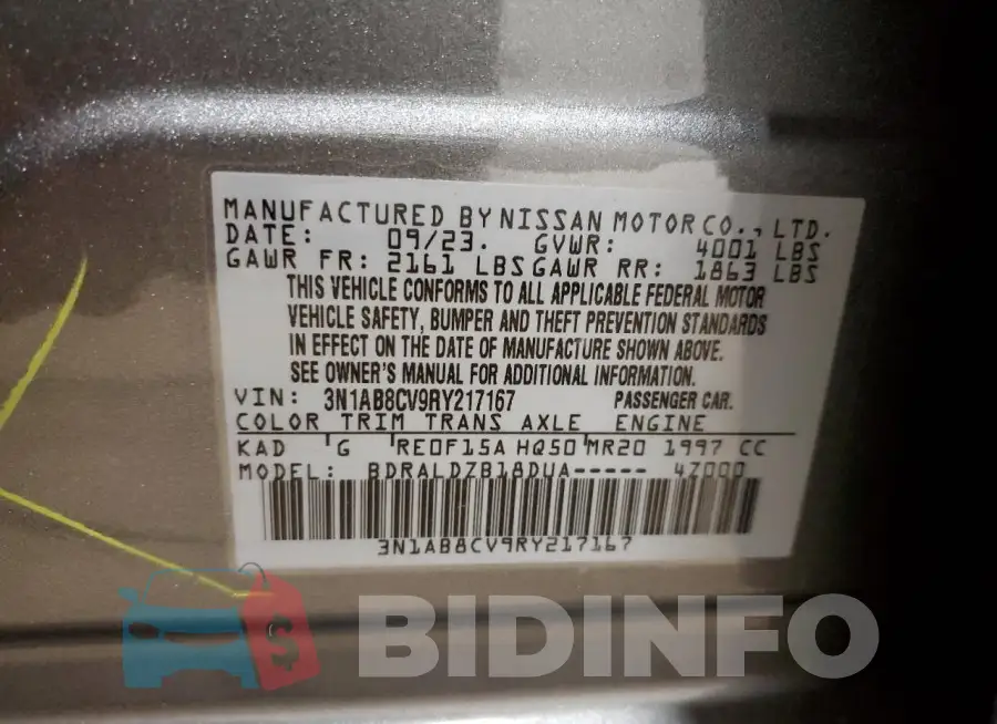3N1AB8CV9RY217167 Photo# 13