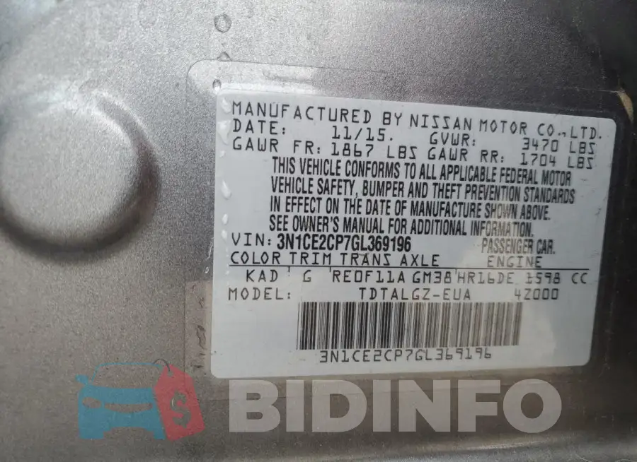 3N1CE2CP7GL369196 Photo# 12
