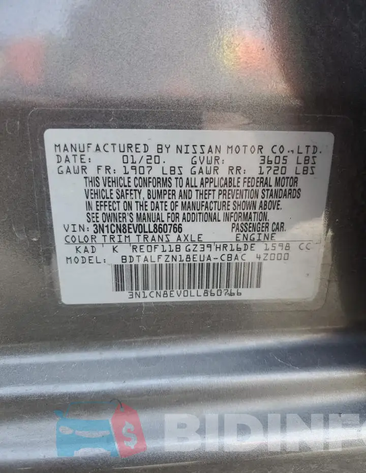 3N1CN8EV0LL860766 Photo# 12