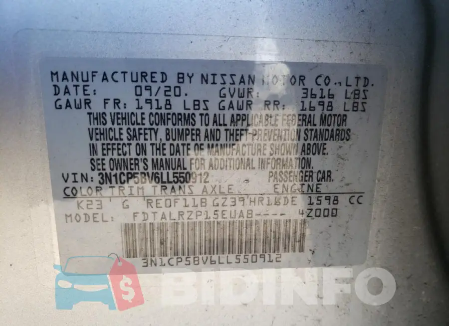 3N1CP5BV6LL550912 Photo# 12