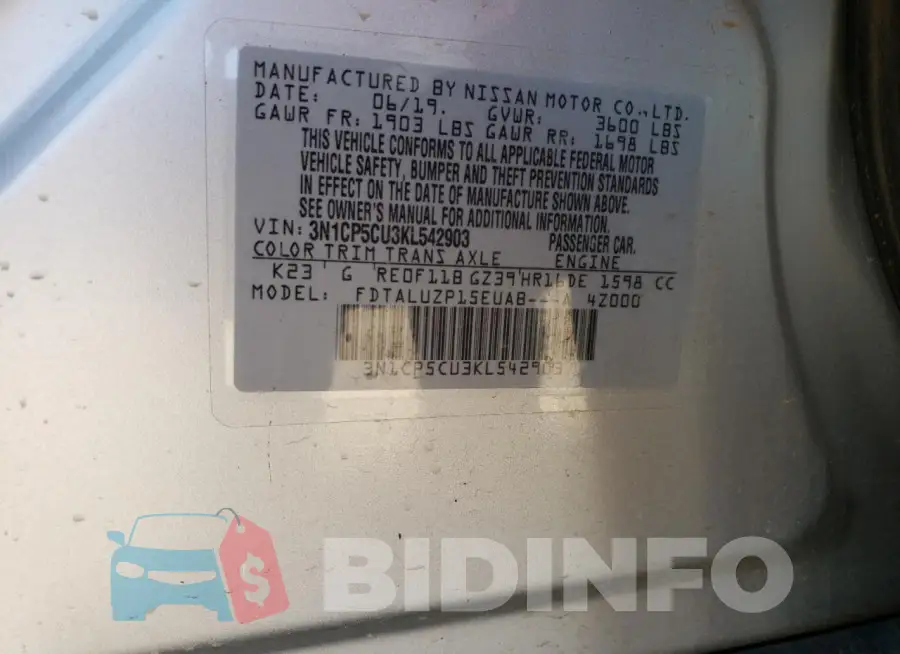 3N1CP5CU3KL542903 Photo# 13