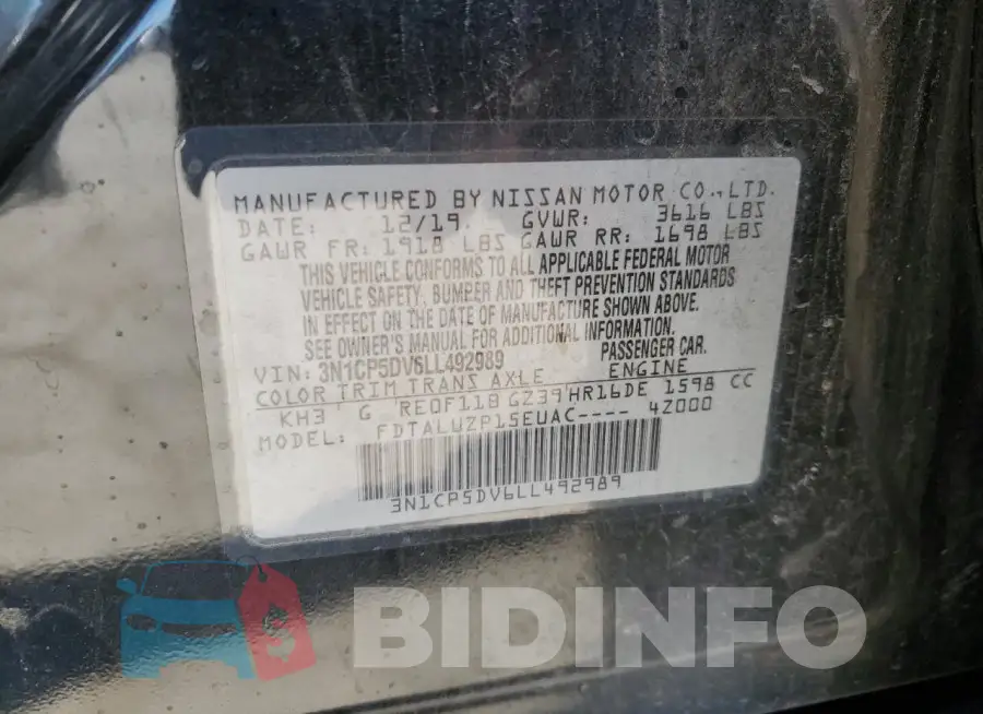 3N1CP5DV6LL492989 Photo# 13