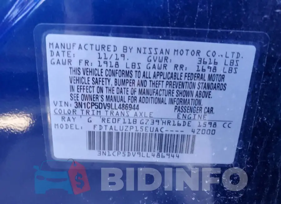 3N1CP5DV9LL486944 Photo# 13