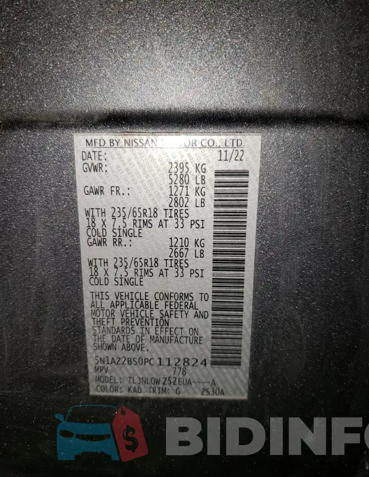 5N1AZ2BS0PC112824 Photo# 13