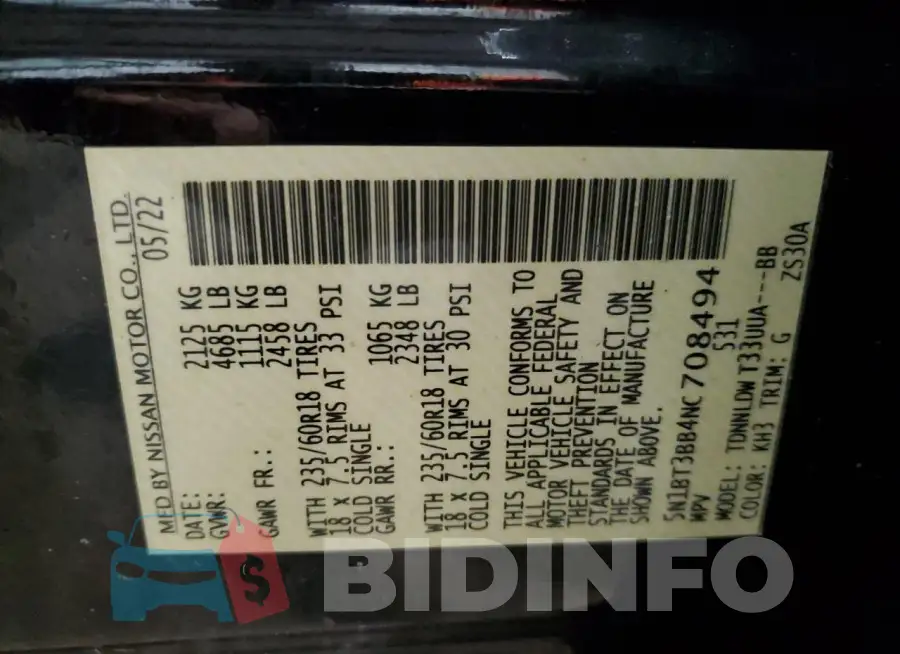 5N1BT3BB4NC708494 Photo# 13