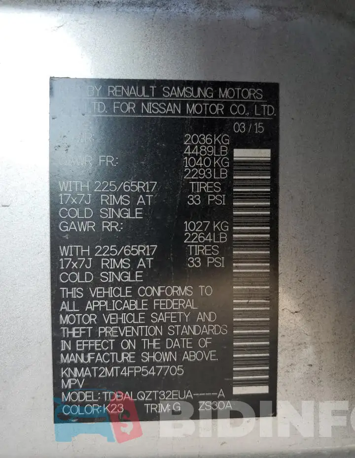 KNMAT2MT4FP547705 Photo# 12