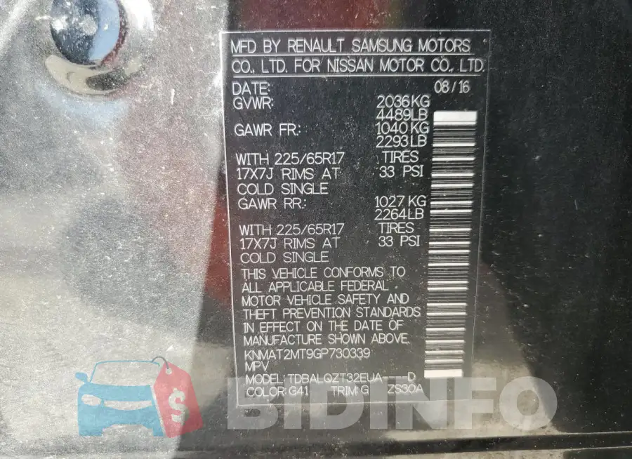 KNMAT2MT9GP730339 Photo# 13