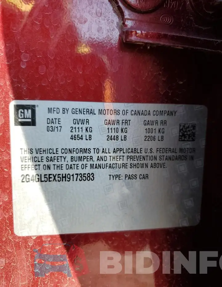 2G4GL5EX5H9173583 Photo# 12