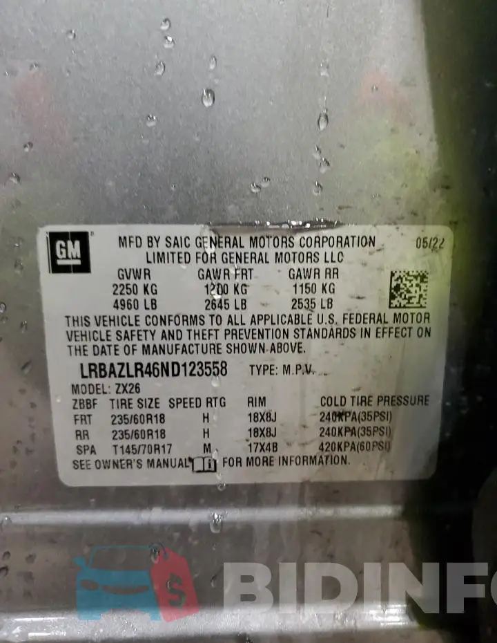 LRBAZLR46ND123558 Photo# 13