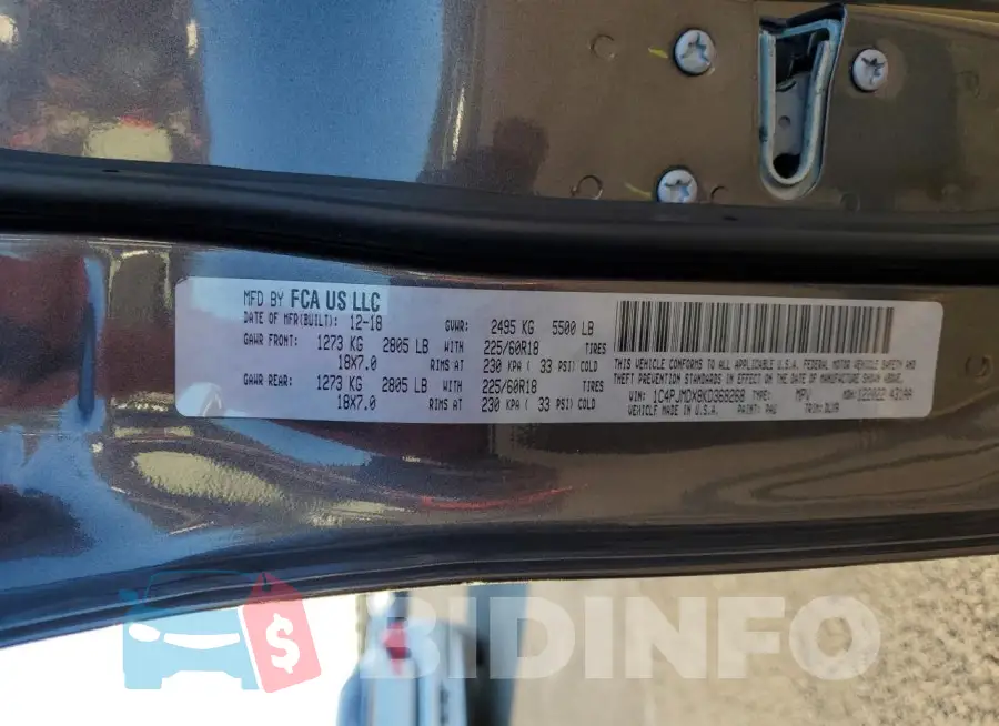 1C4PJMDX8KD368268 Photo# 12