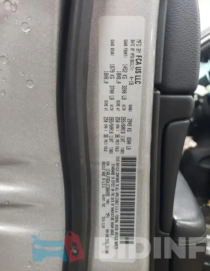1C4RJFBGXJC388095 Photo# 12