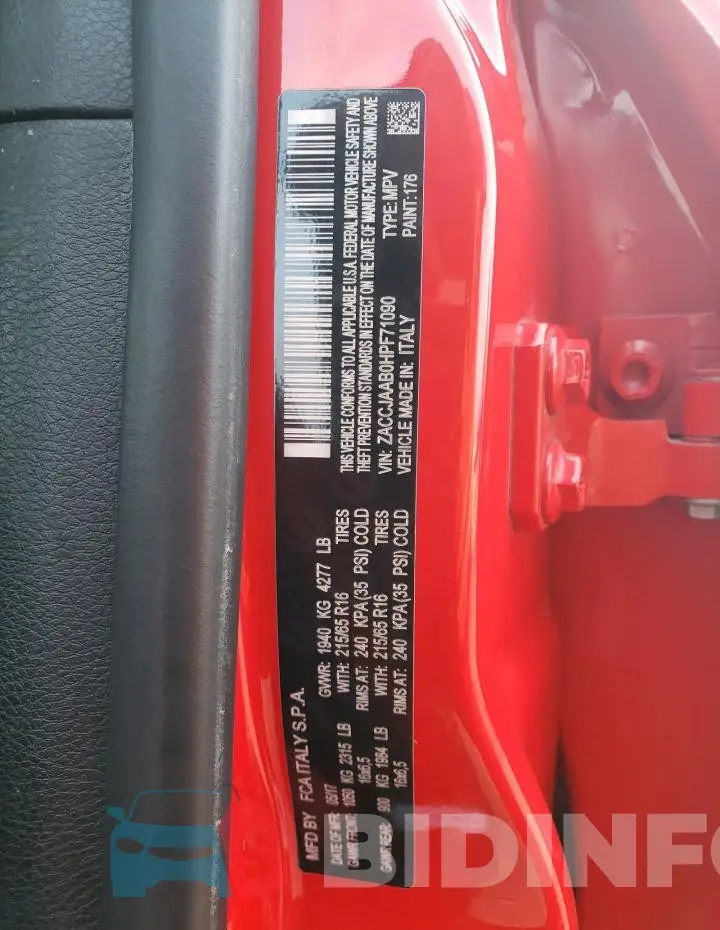 ZACCJAAB0HPF71090 Photo# 12