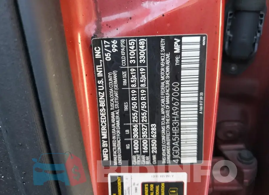 4JGDA5HB3HA967060 Photo# 13