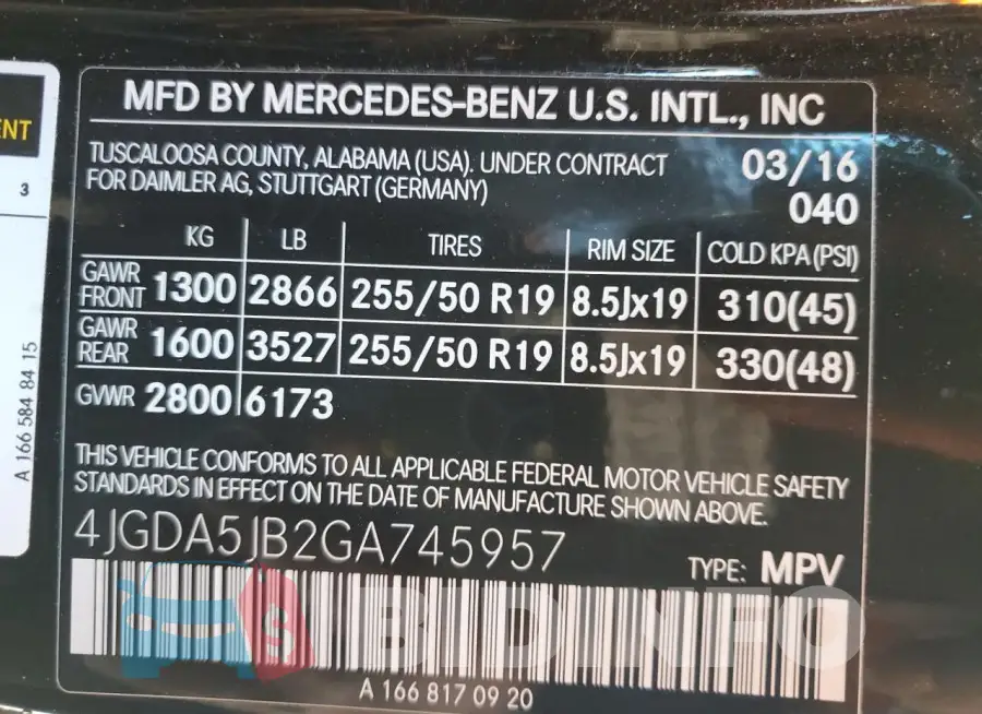 4JGDA5JB2GA745957 Photo# 14