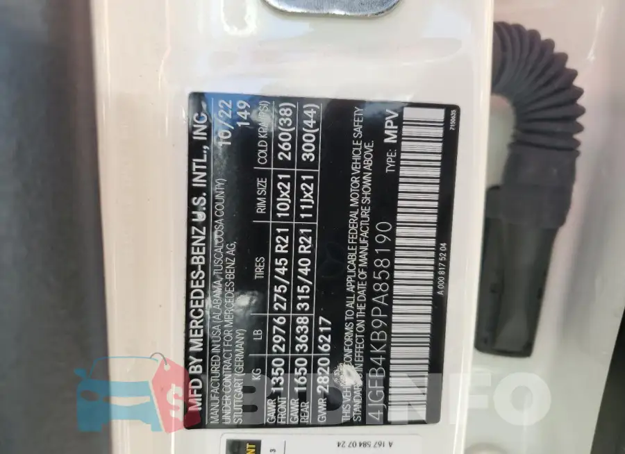 4JGFB4KB9PA858190 Photo# 12