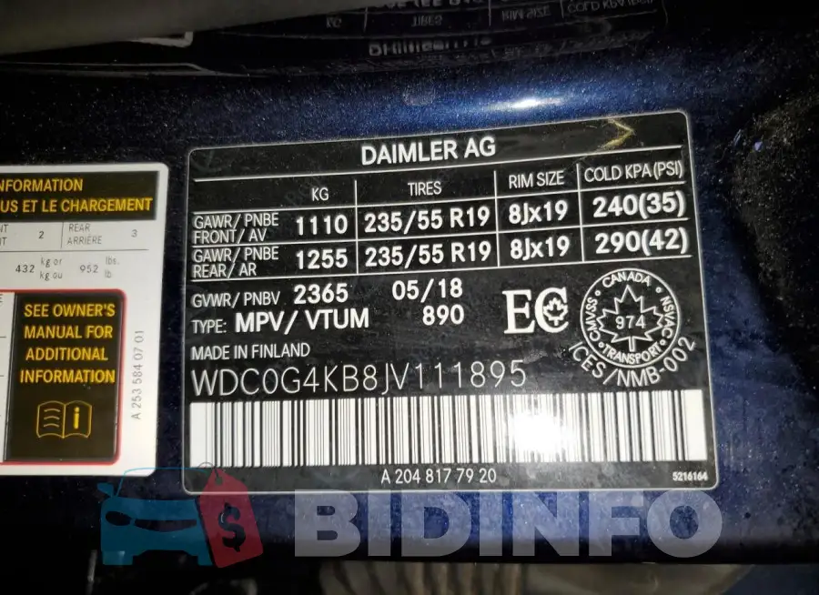 WDC0G4KB8JV111895 Photo# 13