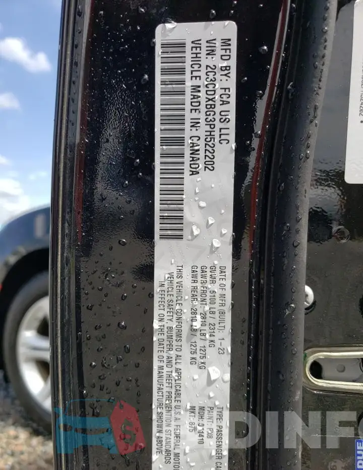 2C3CDXBG3PH522202 Photo# 12