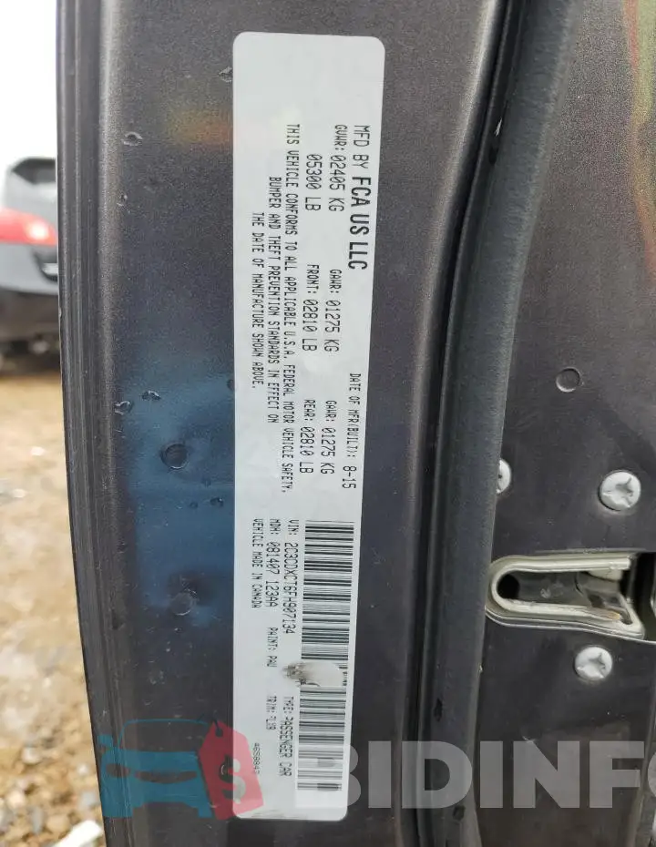 2C3CDXCT6FH907134 Photo# 12
