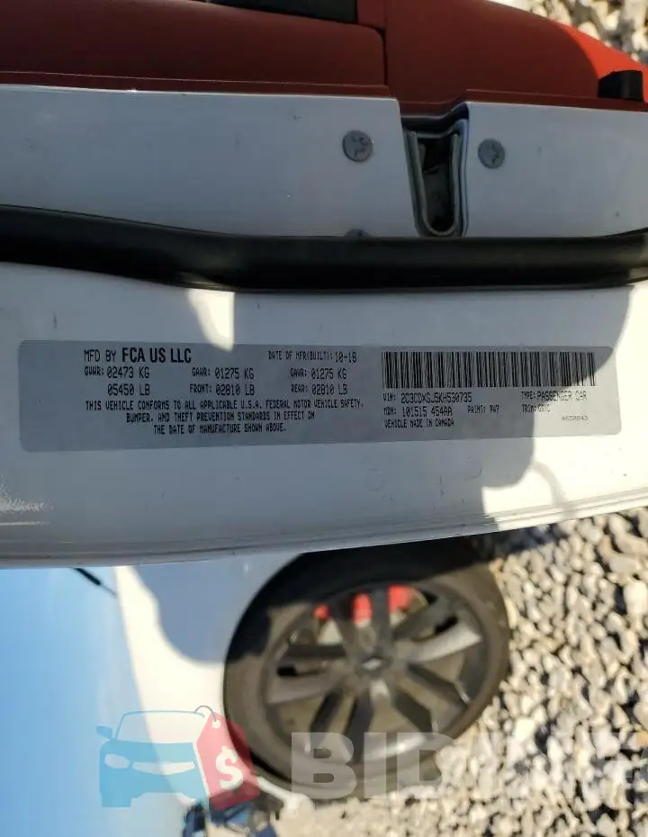 2C3CDXGJ5KH530735 Photo# 13