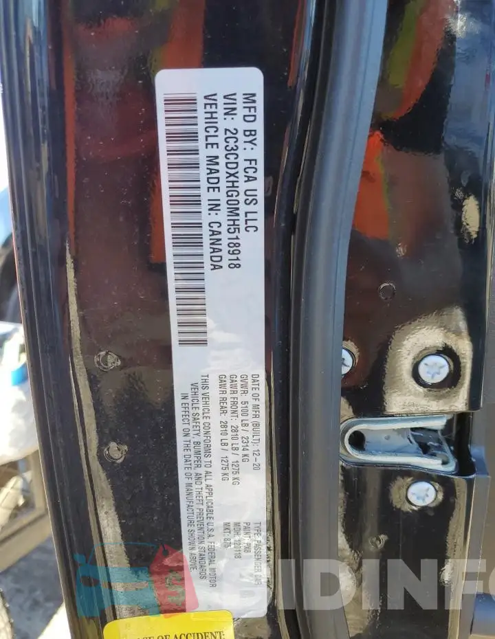 2C3CDXHG0MH518918 Photo# 12