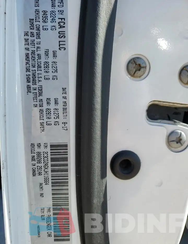 2C3CDZAGXJH116664 Photo# 12