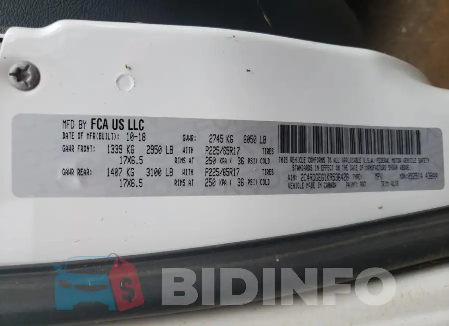 2C4RDGEG1KR536426 Photo# 13