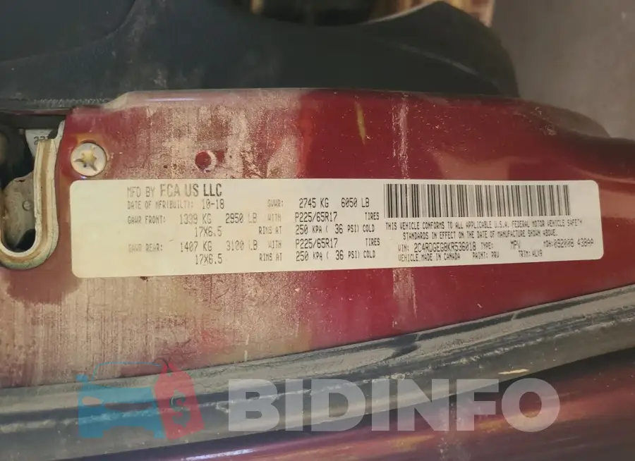 2C4RDGEG8KR536018 Photo# 13