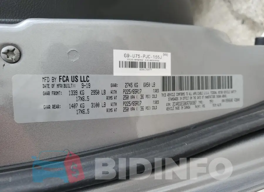 2C4RDGEG8KR760387 Photo# 13
