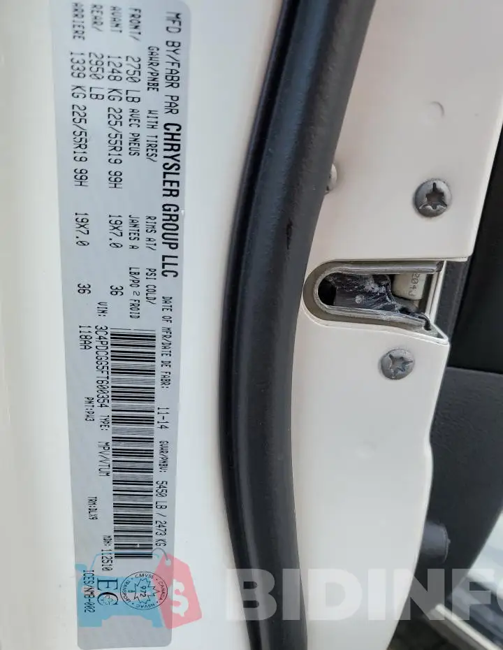 3C4PDCGG5FT600354 Photo# 14