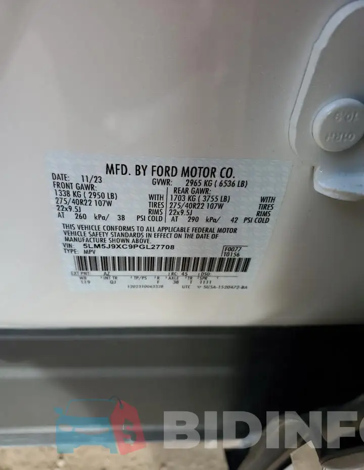 5LM5J9XC9PGL27708 Photo# 12
