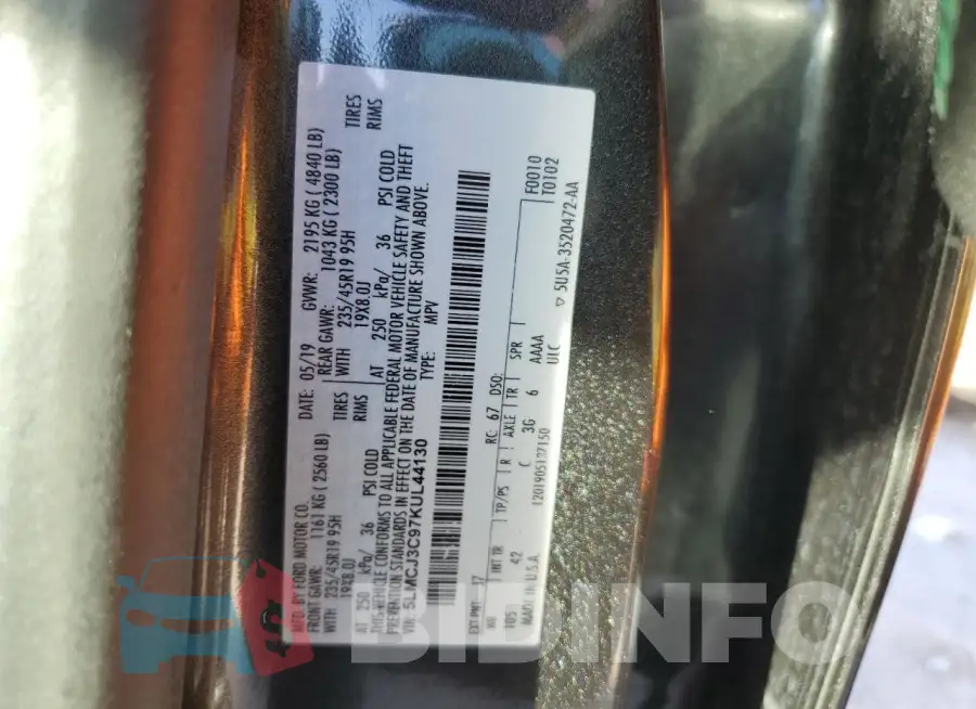 5LMCJ3C97KUL44130 Photo# 12