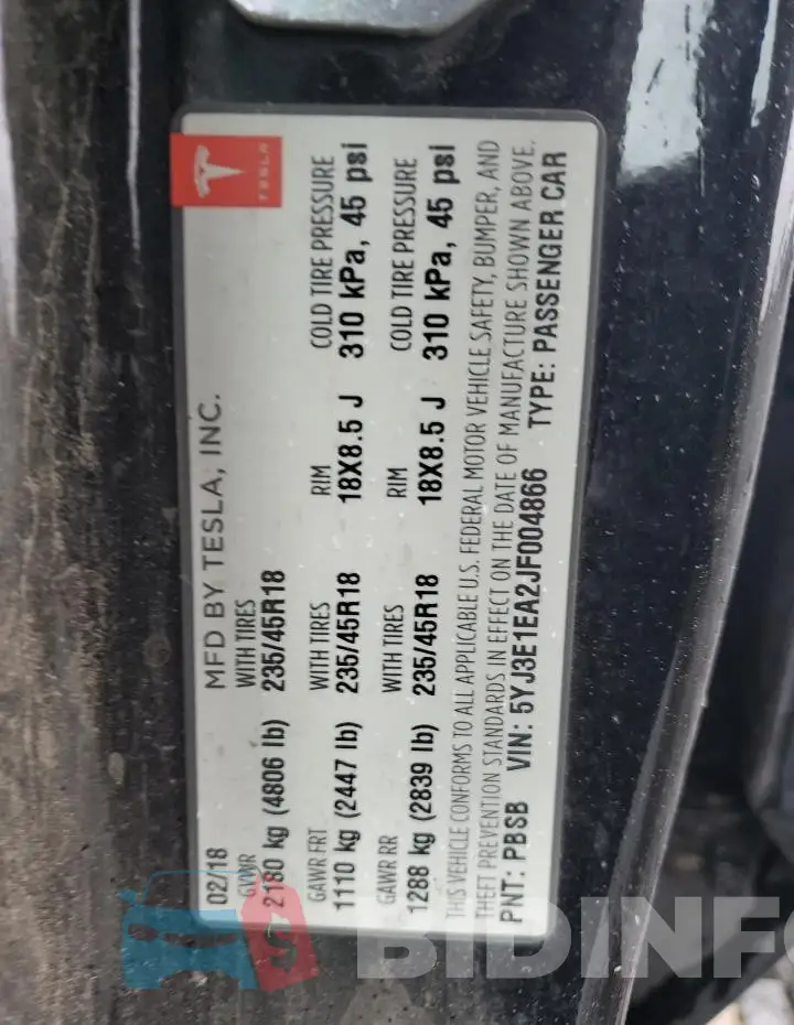 5YJ3E1EA2JF004866 Photo# 12