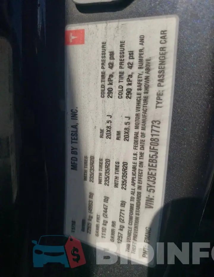 5YJ3E1EB5JF081773 Photo# 12